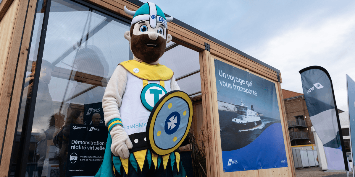 DFDS x Transmanche viking mascot