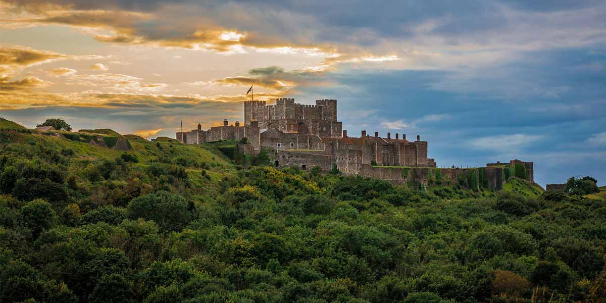 Dover castle on top of a hill