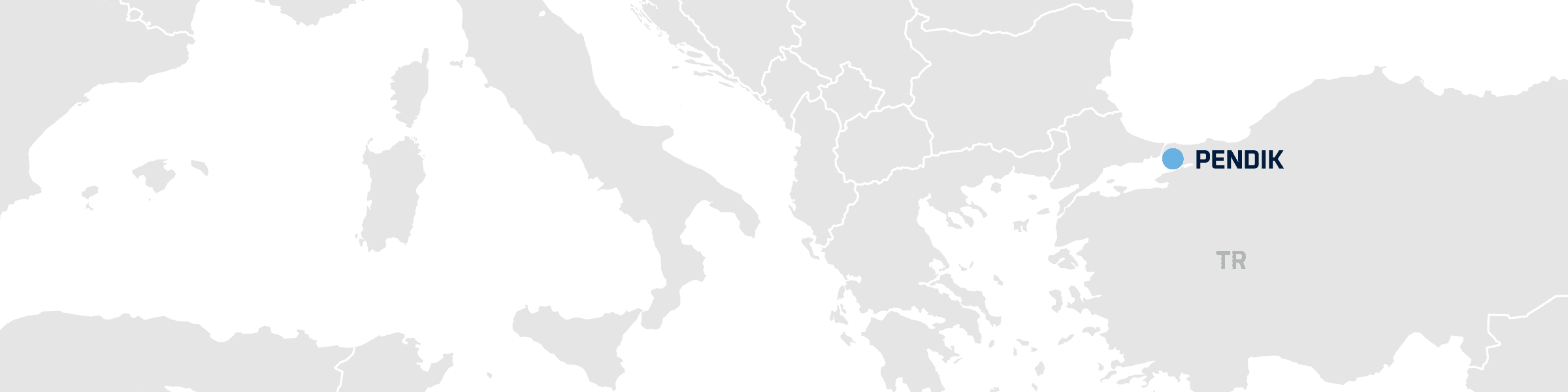 A map showing the location of DFDS' terminal in Pendik, Türkiye