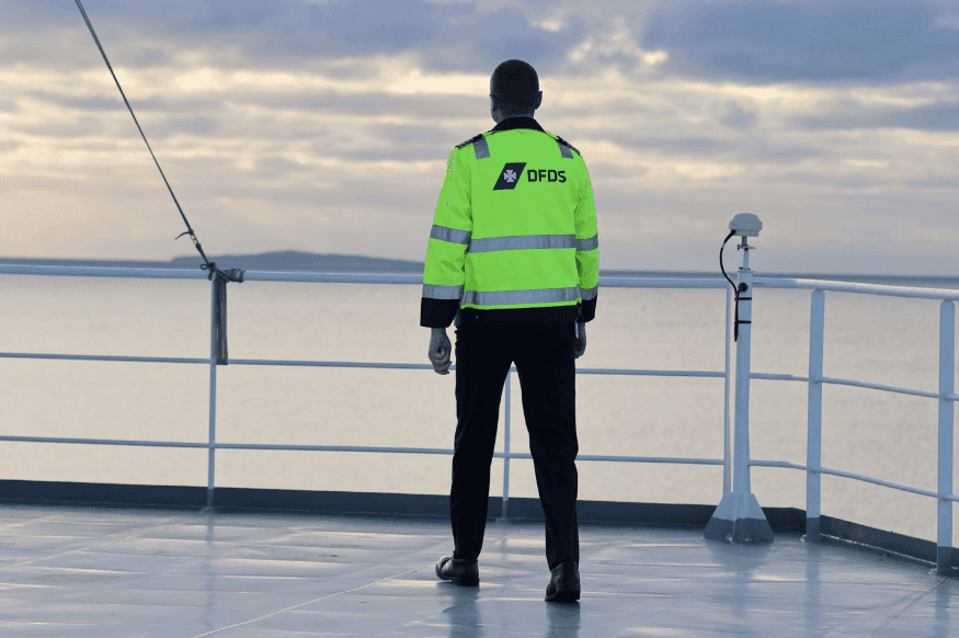 DFDS employee on the deck
