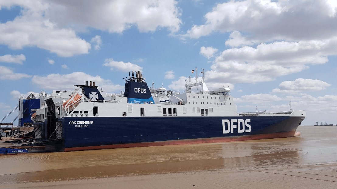 DFDS Freight vessel Ark Germania, ready to be loaded with cargo
