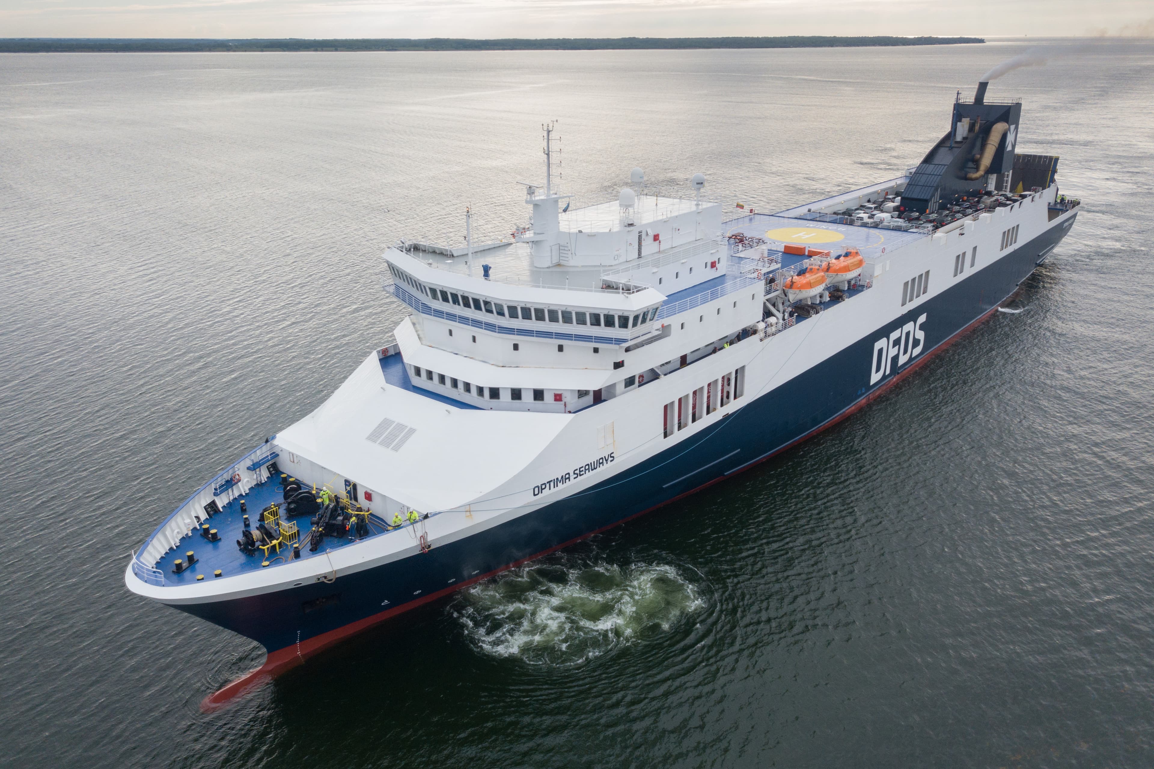 DFDS Optima Seaways crossing open waters of Baltic Sea