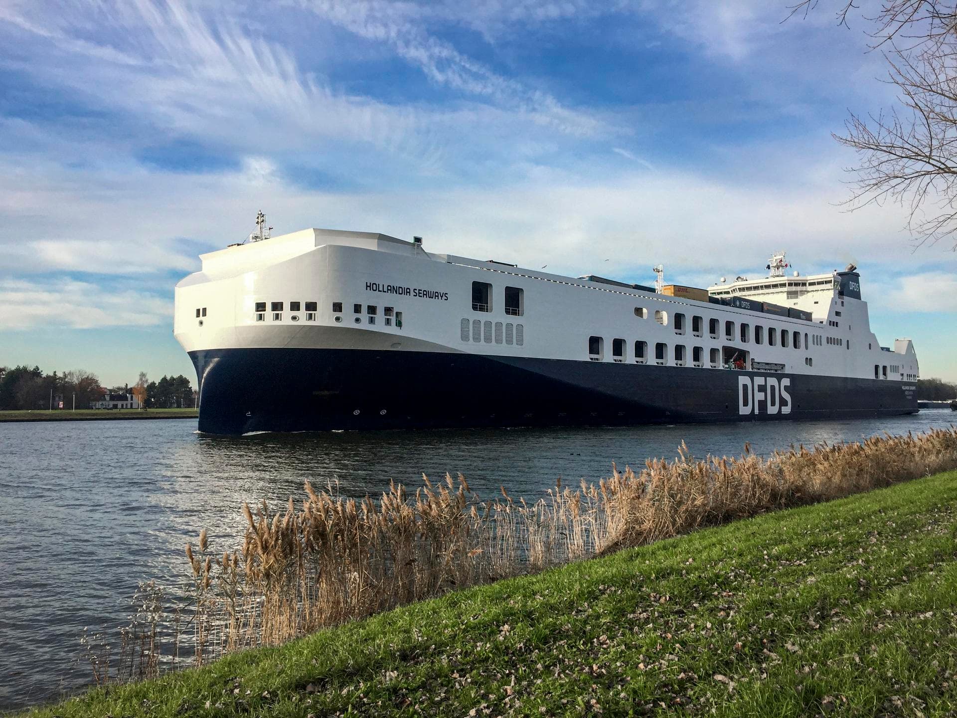 DFDS vessel in Ghent harbor