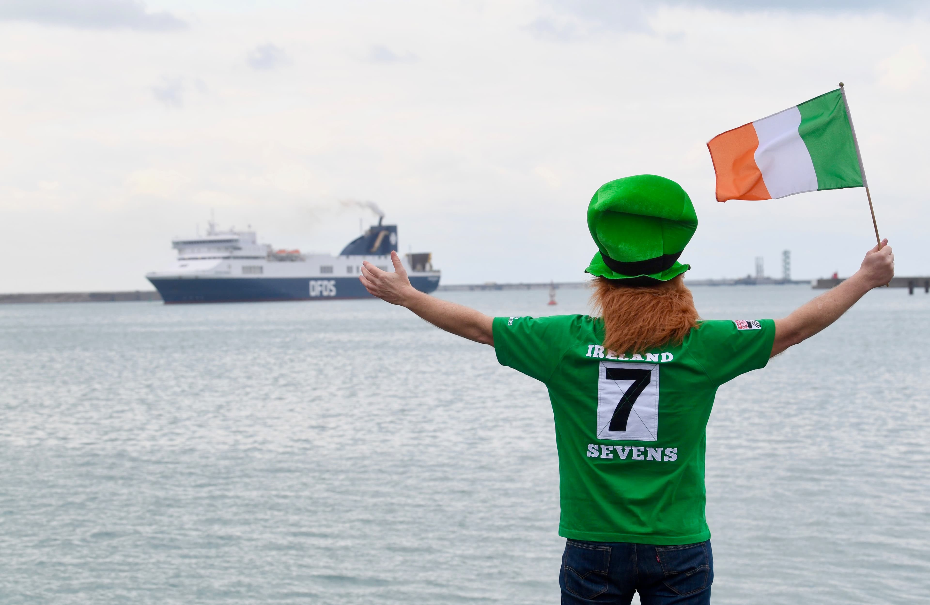 DFDS vessel arriving in Rosslare, Ireland