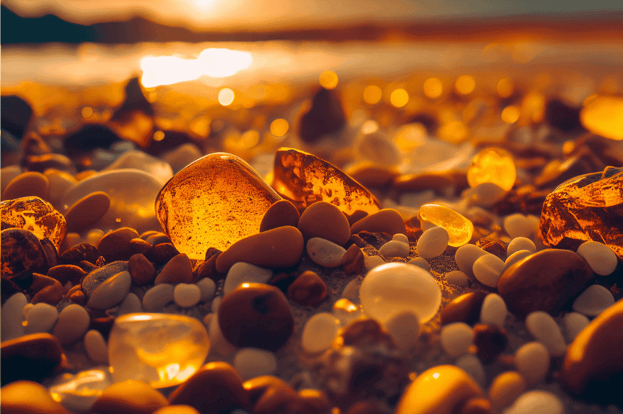 Amber on Baltic beach